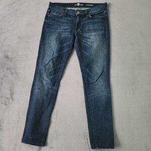 7 for All Mankind Jeans Womens Size 29 Roxanne Straight Leg Medium Wash